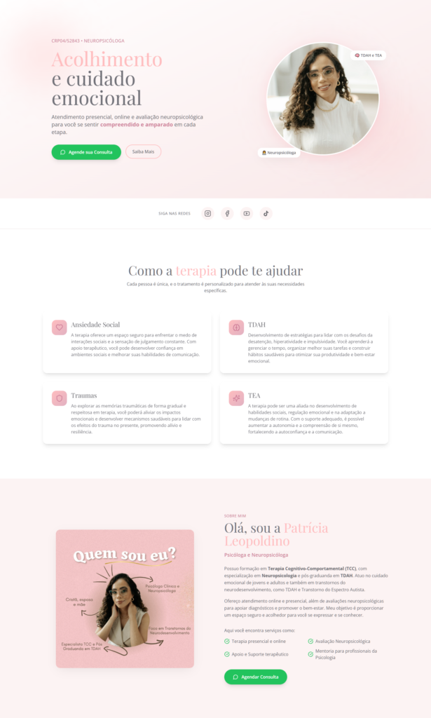 exemplo landing page psicologo